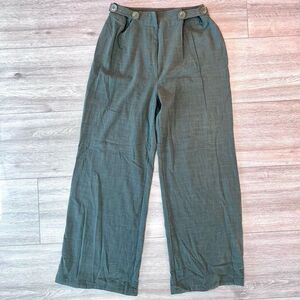 Line And Dot Women's Green Button‎ Waist Closure Wide Leg Pants Size XS